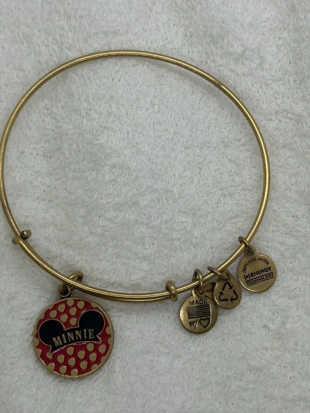 Authentic Alex and Ani Disney Minnie Mouse Expandable Bracelet - Gold Tone